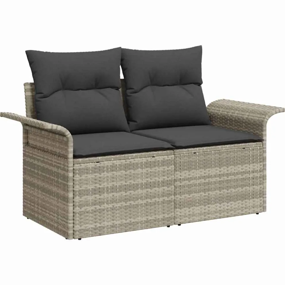 vidaXL Tuin Sofa Set 9 st Lichtgrijs [Synthetisch]: Poly Rattan