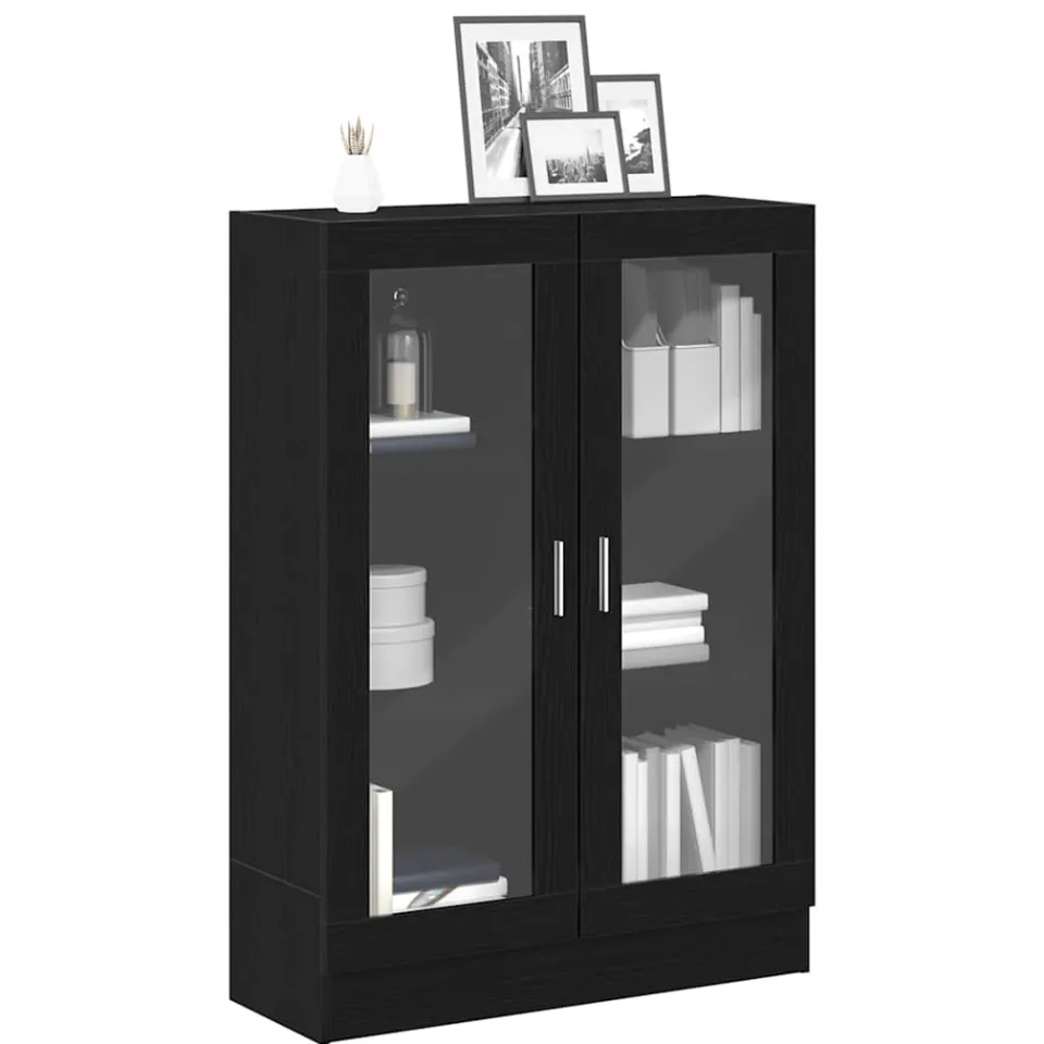 vidaXL Boekenkast 82,5x30,5x115 cm spaanplaat zwart eikenkleurig, foto 2