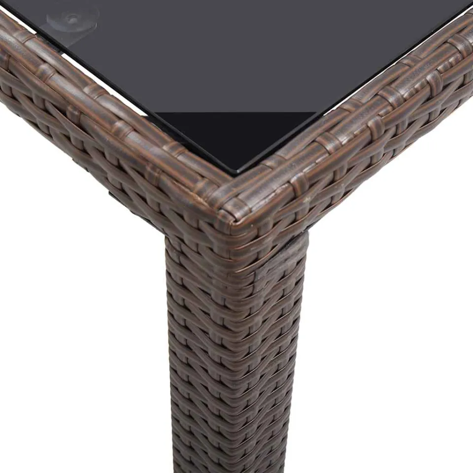 vidaXL Tuintafel 123x60x74 cm poly rattan bruin, foto 4