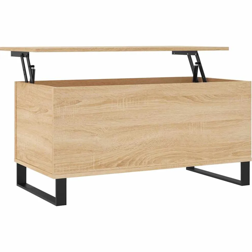 vidaXL Salontafel 90x44,5x45 cm bewerkt hout sonoma eikenkleurig Bruin