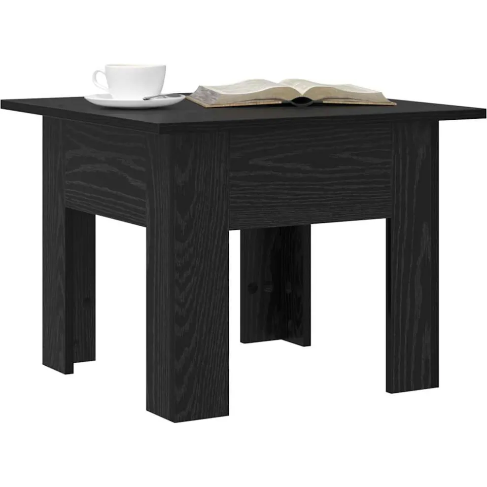 vidaXL Salontafel Zwart Eiken 55 x 55 x 42 cm Bewerkt hout