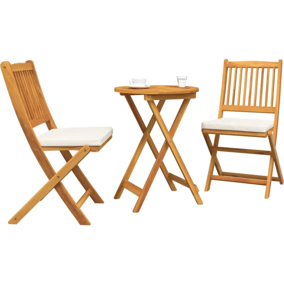 vidaXL Tuin Bistro Set 3 st Bruin Massief Acaciahout