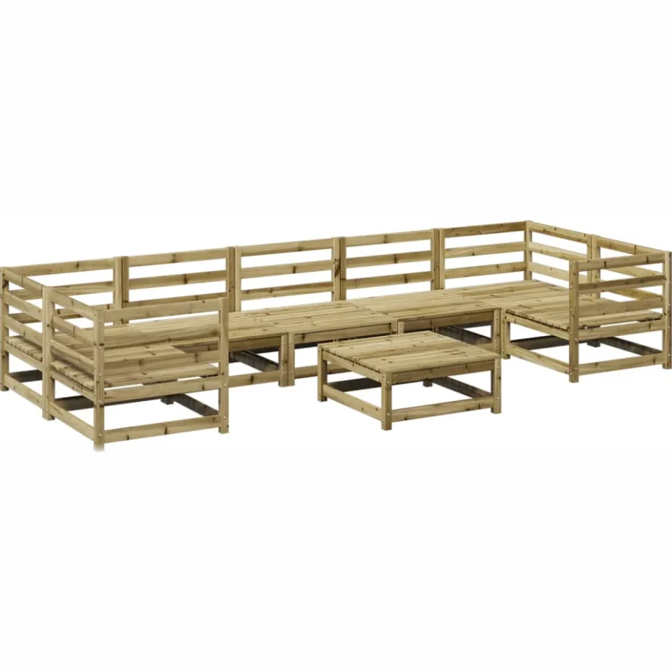 vidaXL 8-delige Loungeset geïmpregneerd grenenhout bruin, foto 3