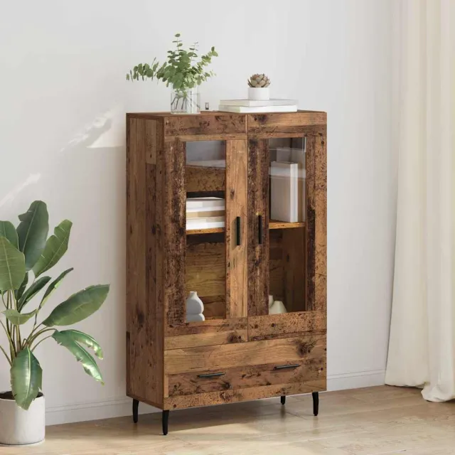 vidaXL Highboard Oud Hout 69,5 x 31 x 115 cm Bewerkt hout Bruin