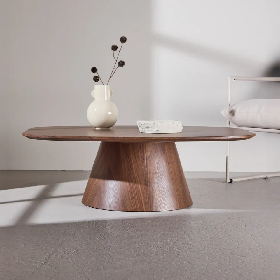 Nest living Trude deens ovale houten salontafel bruin - 120 x 39 cm, foto 3