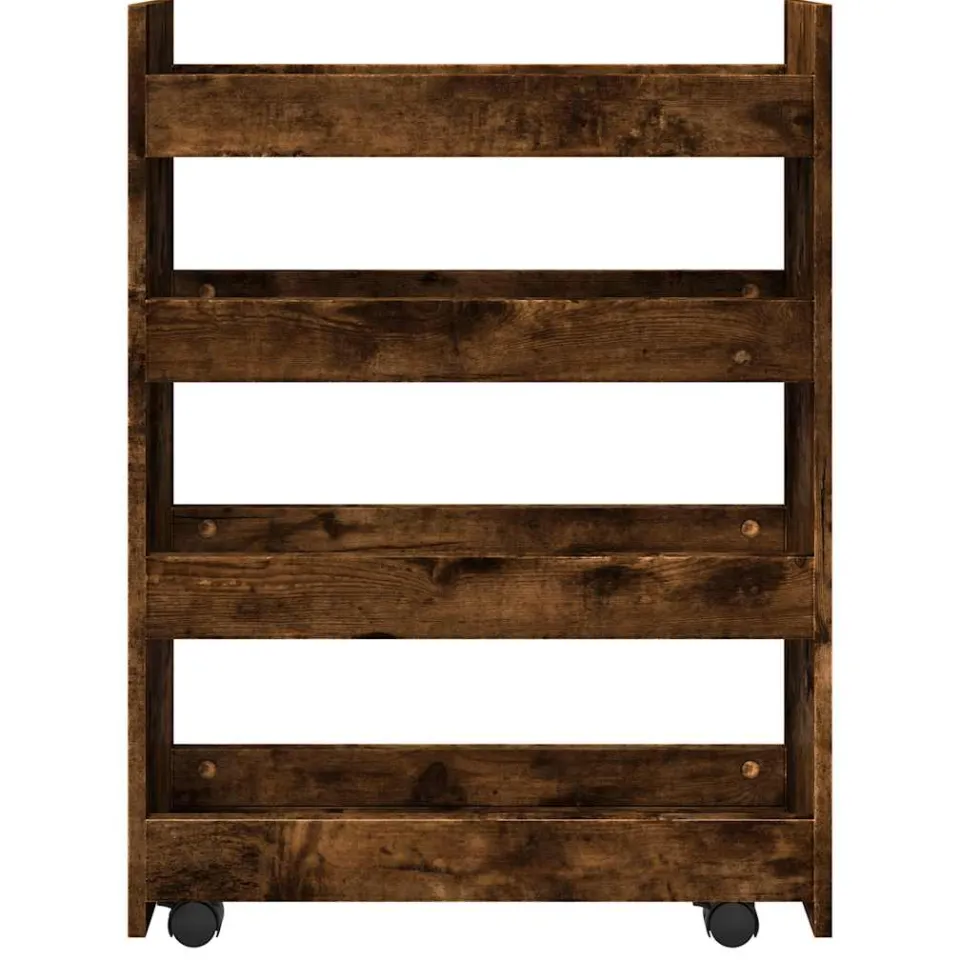 vidaXL Opbergtrolley smal 4-laags bewerkt hout gerookt eikenkleurig, foto 4