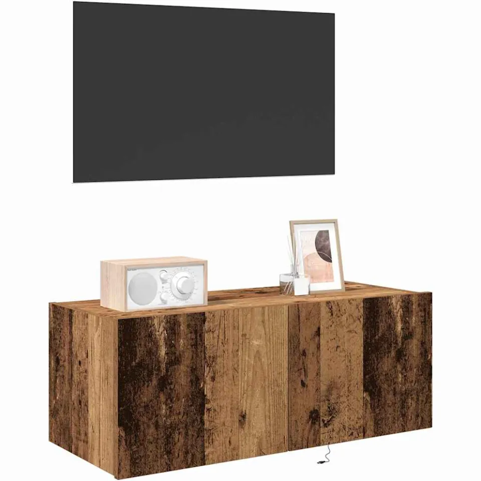 vidaXL TV Wandkast 80 x 35 x 31 cm Oudhout Bewerkt hout Bruin