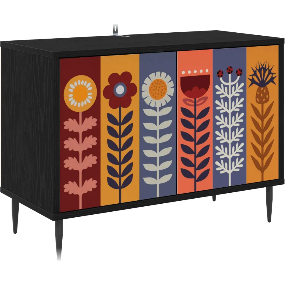 vidaXL Tv-meubel ESSEN 69 x 33 x 50,5 cm Zwart eiken Bewerkt hout, foto 3