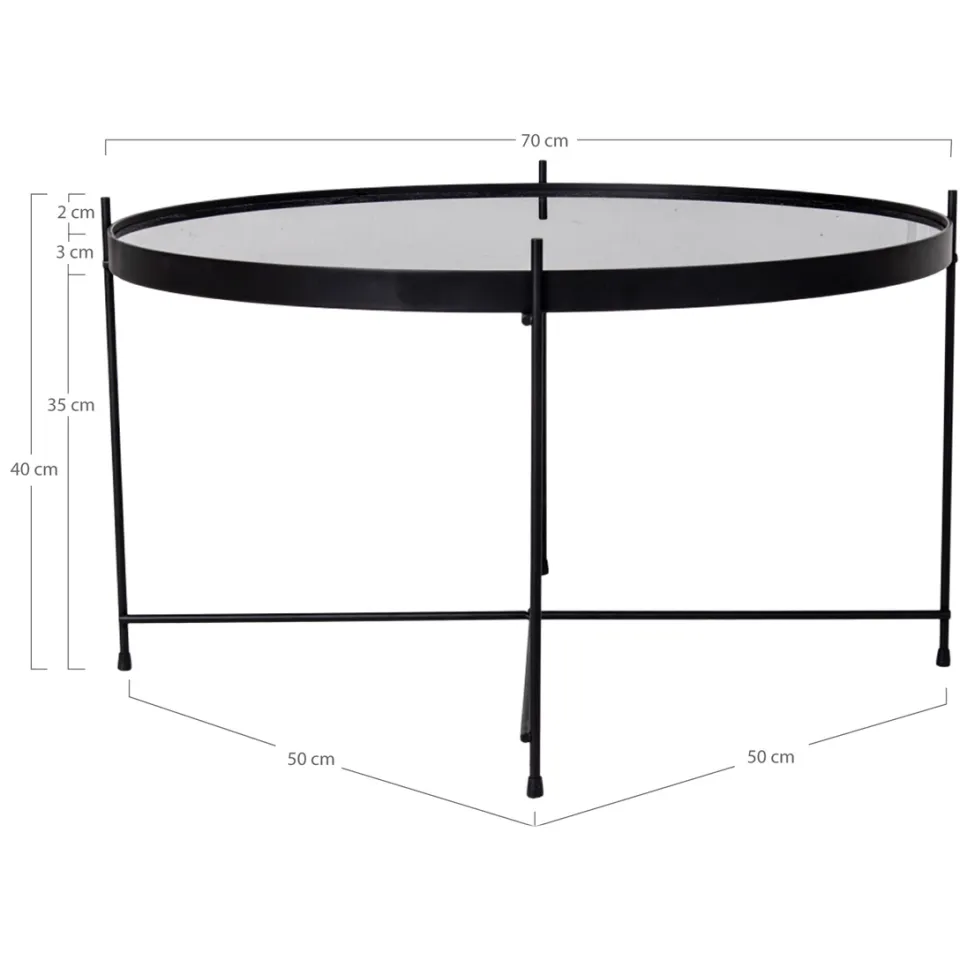 Artichok Liliana ronde salontafel zwart - Ø 70 cm, foto 3