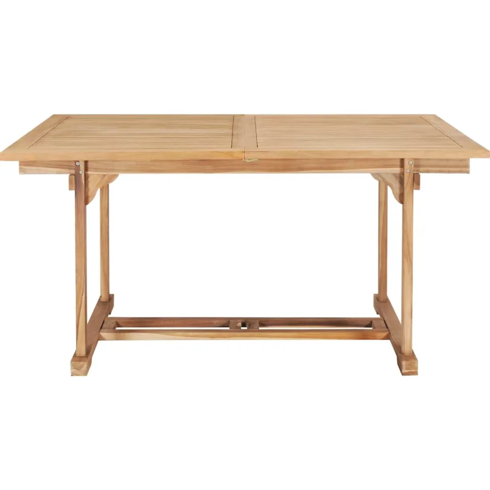 vidaXL Tuintafel verlengbaar 150-200x100x75 cm massief teakhout bruin, foto 3