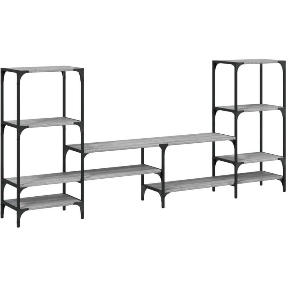 vidaXL Tv-meubel 206,5x28,5x95 cm bewerkt hout grijs sonoma eikenkleur, foto 3