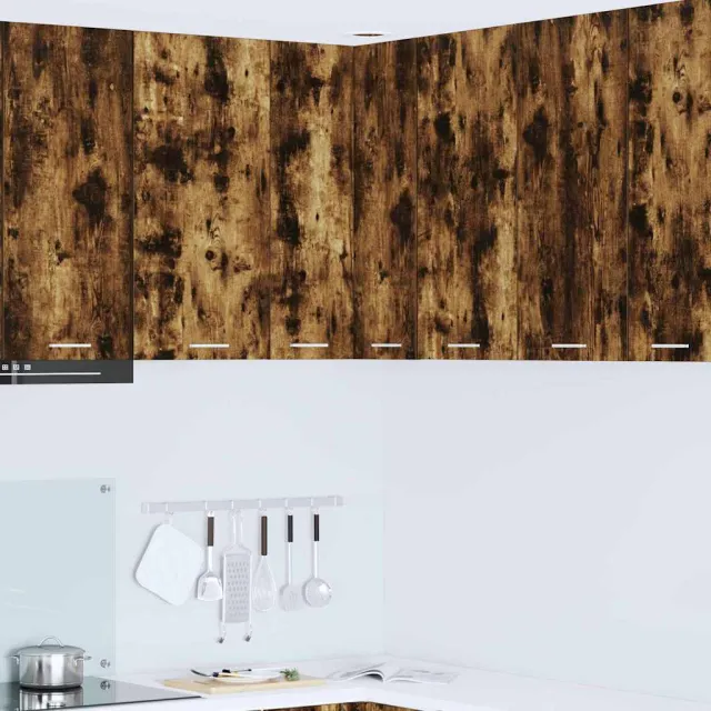 vidaXL Hangkast Gerookte Eik en Wit 57 x 57 x 80 cm Bewerkt hout Bruin