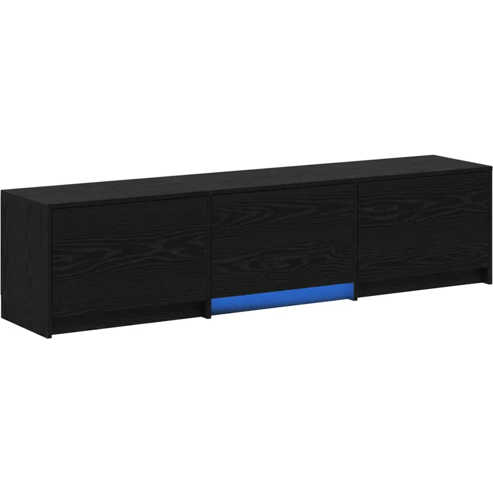 vidaXL TV-kast met LED 165 x 34 x 40 cm Zwart eiken Geconstrueerd hout, foto 3