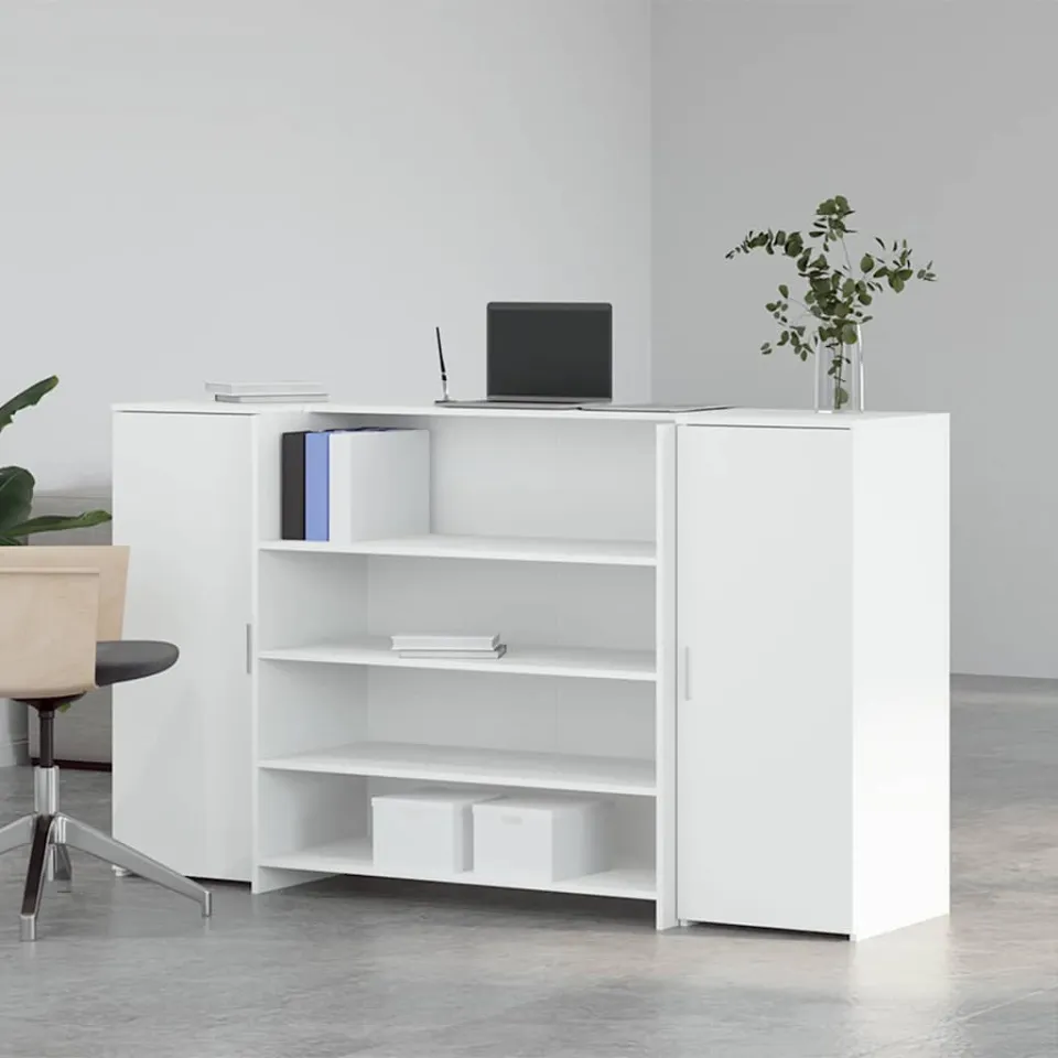 vidaXL Receptiebalie Wit 180x50x103,5 cm Bewerkt Hout, foto 2
