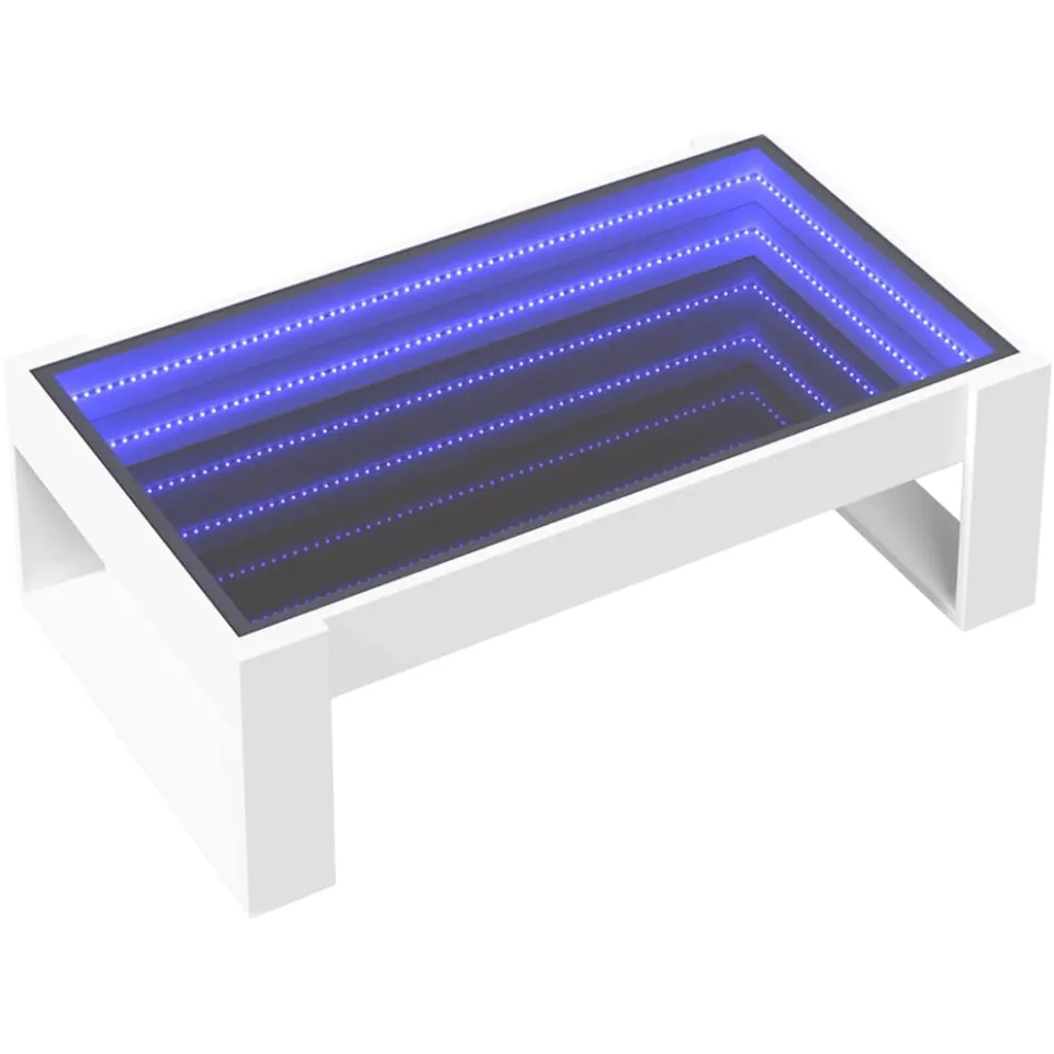 vidaXL Salontafel met Infinity LED 90x53x30 cm wit