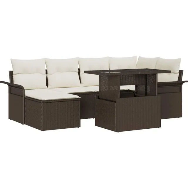 vidaXL Tuin Sofa Set 7 st Bruin