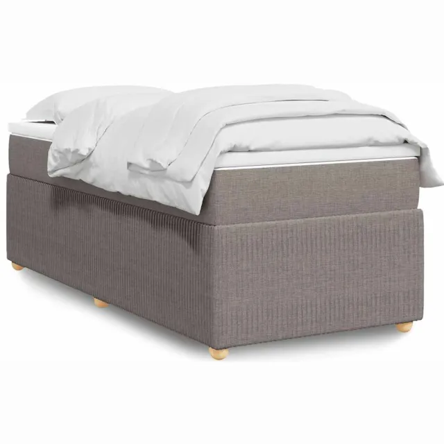 vidaXL Boxspring met matras stof taupe 100x200 cm