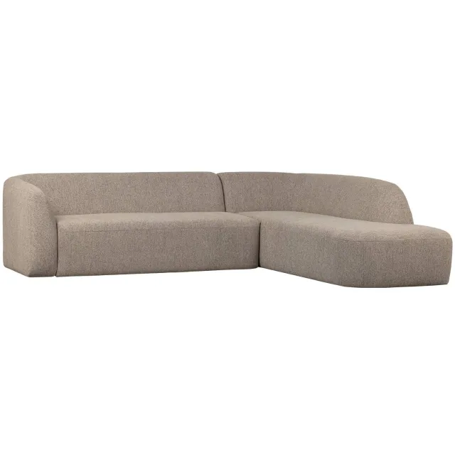 WOOOD Sloping Hoekbank Rechts - Polyester - Naturel - 77x225x87 natural melange
