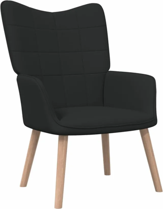 vidaXL Relaxstoel - stof - zwart