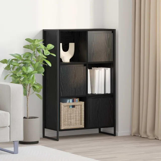 vidaXL Boekenkast 68 x 30 x 108.5 cm Bewerkt hout Zwart Eiken, foto 2