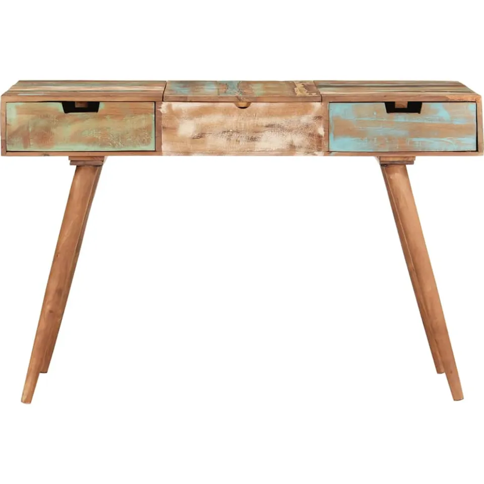 vidaXL Kaptafel met spiegel 112x45x76 cm massief gerecycled hout bruin, foto 3