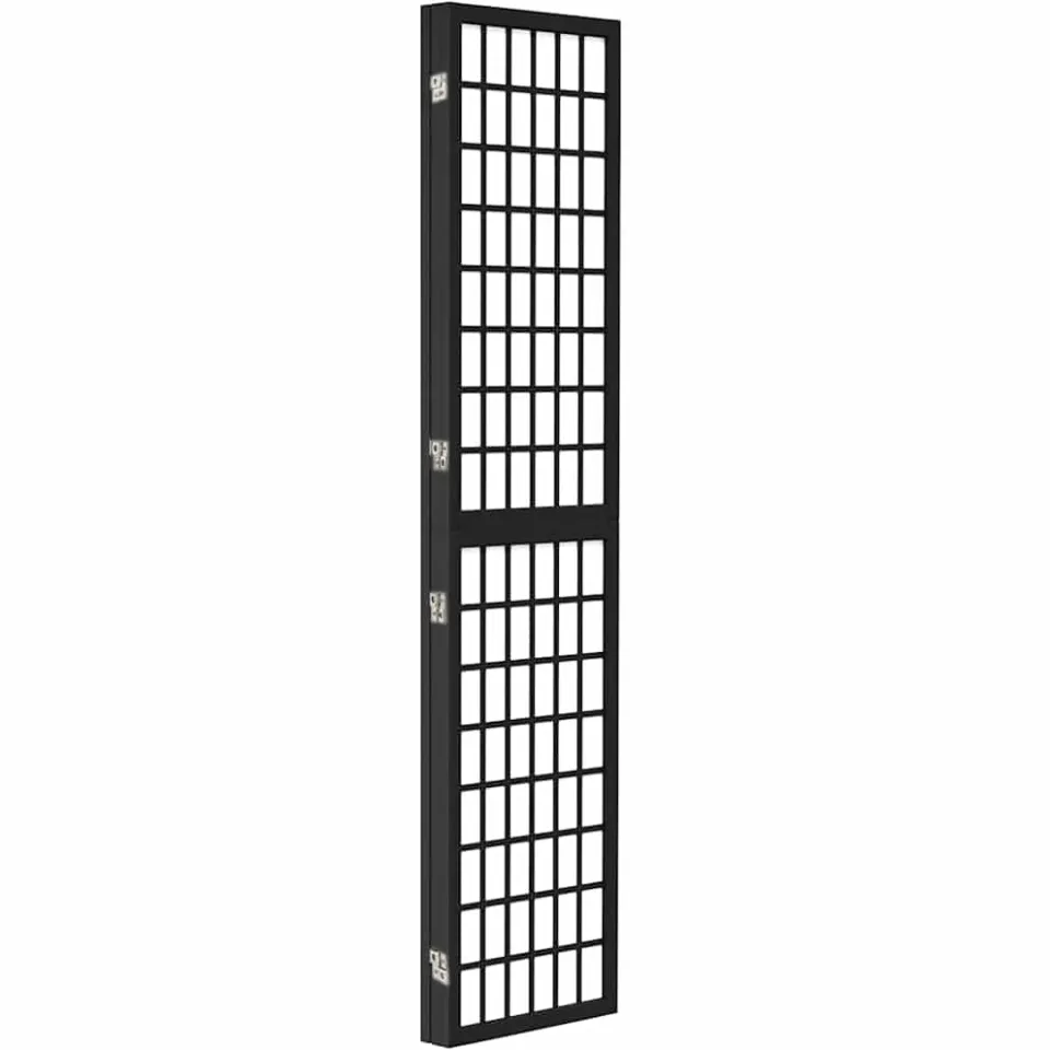 vidaXL Kamerscherm inklapbaar 3 panelen Japanse stijl 120x170 cm zwart, foto 4