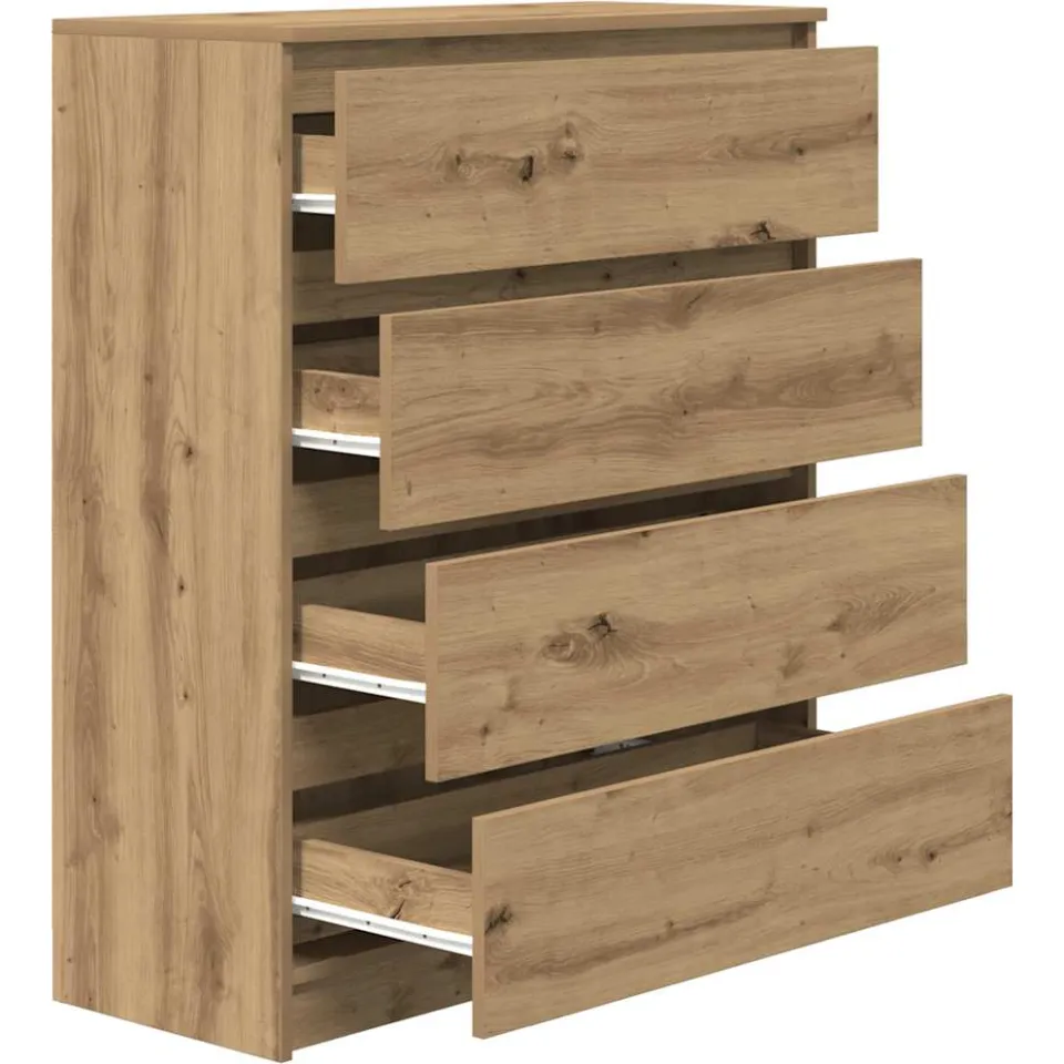 vidaXL Dressoir 80x35x99 cm spaanplaat artisan eikenkleurig, foto 4
