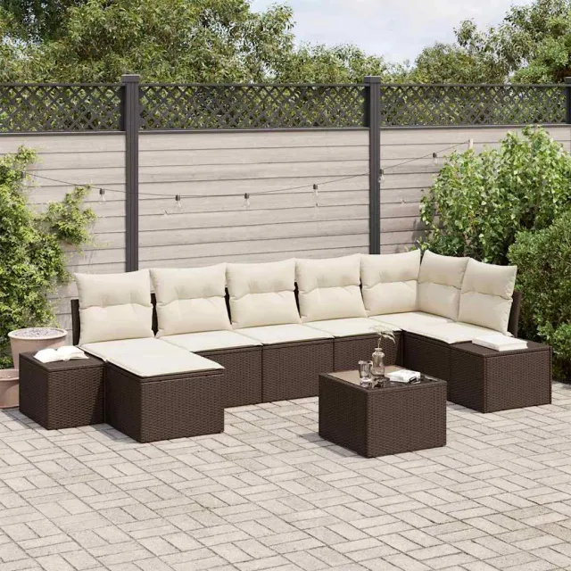 vidaXL Tuin Sofa Set 7 st Bruin poly rattan, foto 2