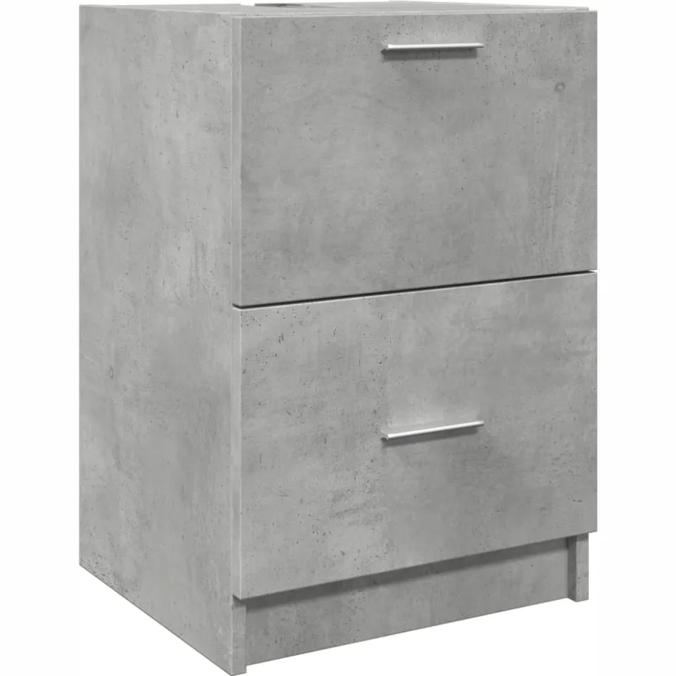 vidaXL Wastafelkast 40x37x59 cm bewerkt hout betongrijs grijs, foto 4