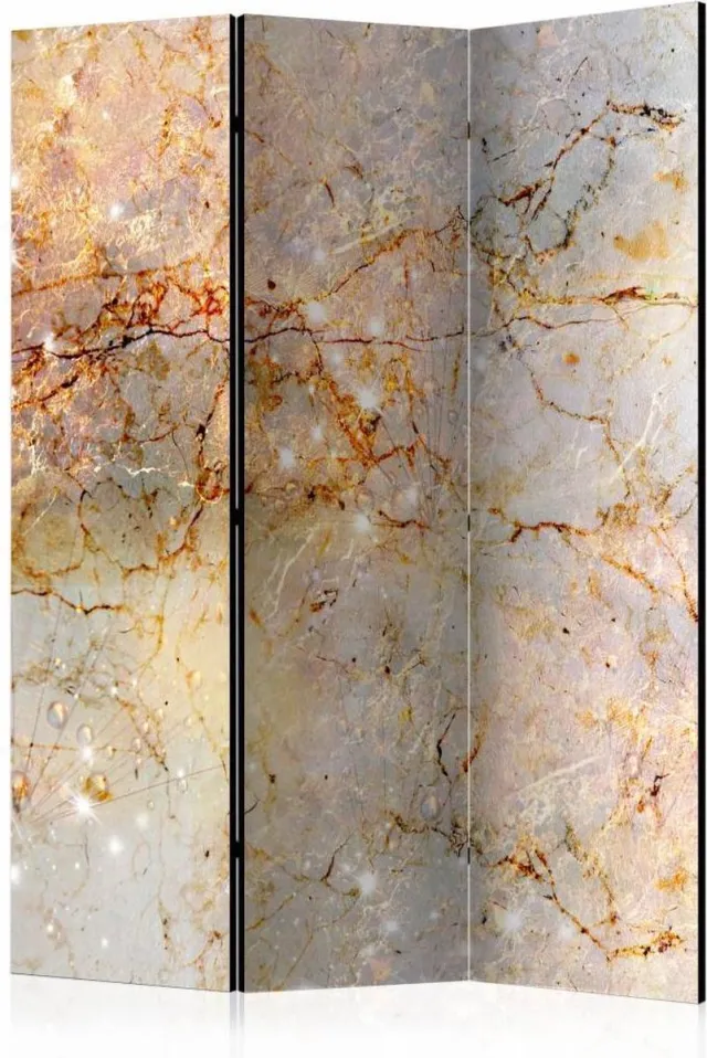 karo-art Vouwscherm - Kamerscherm - Betoverend in marmer 135x172cm, gemonteerd geleverd, dubbelzijdig geprint multikleur
