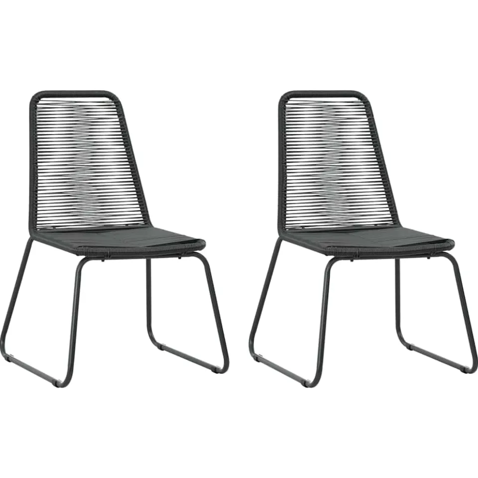vidaXL 3-delige Tuinset PVC-rattan zwart, foto 4