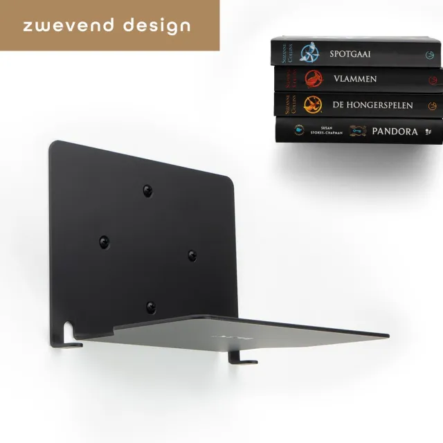 BAULK® Boekenplank – Boekenrek – Zwevend – Onzichtbaar – Modern – Zwart – 1 stuk