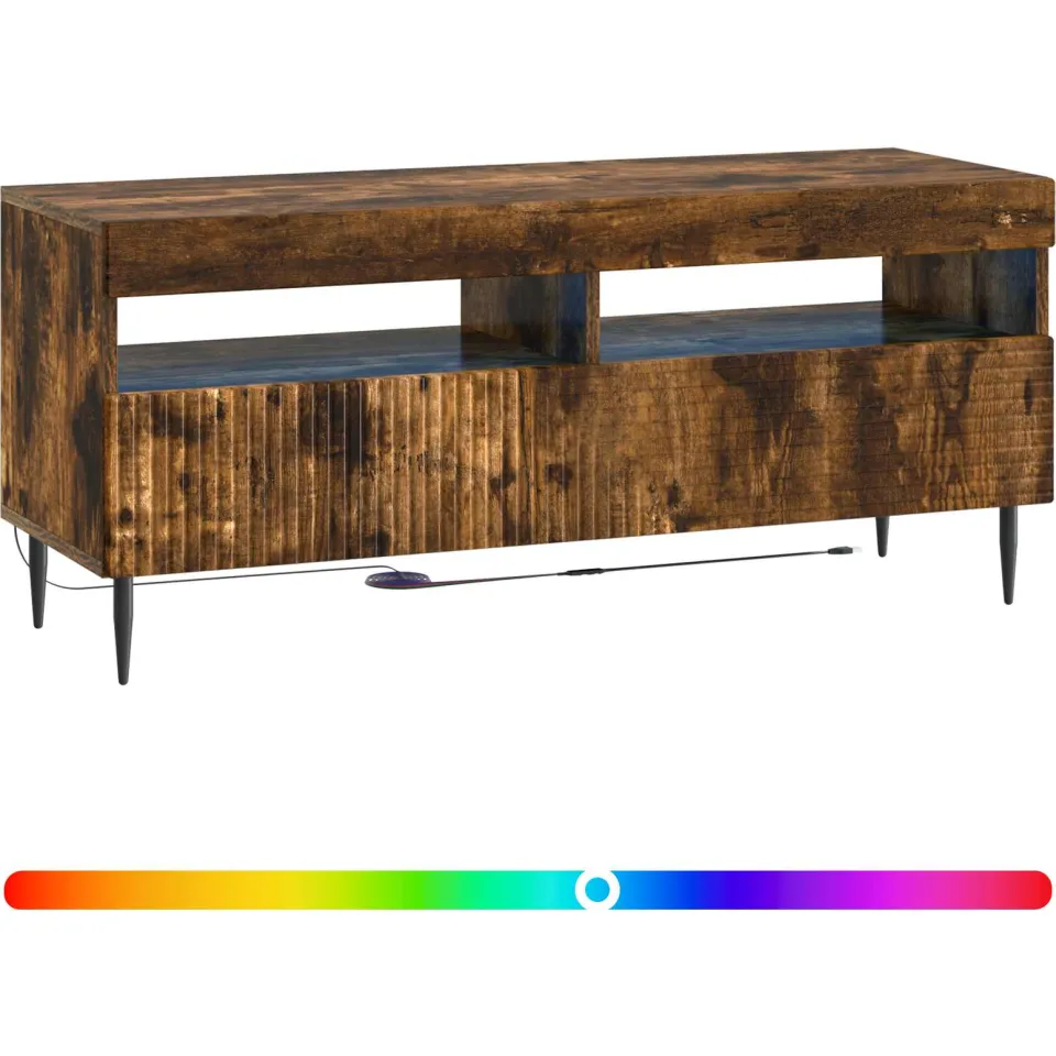 vidaXL LED tv-meubel HAARLEM 100 x 35 x 43 cm Gerookt eiken, foto 3