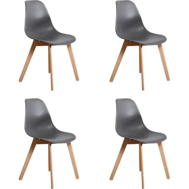 Viking Choice KITO - Eetkamerstoelen - set van 4 eettafel stoelen - grijs
