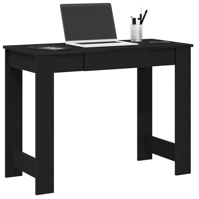 vidaXL Bureau 100x45x75 cm bewerkt hout zwart, foto 2