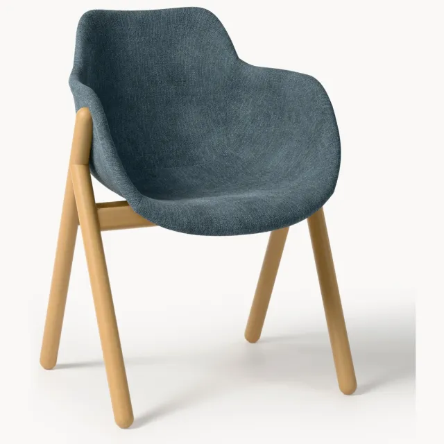 Westwing Collection Gestoffeerde armleunstoel Carmi Turquoise