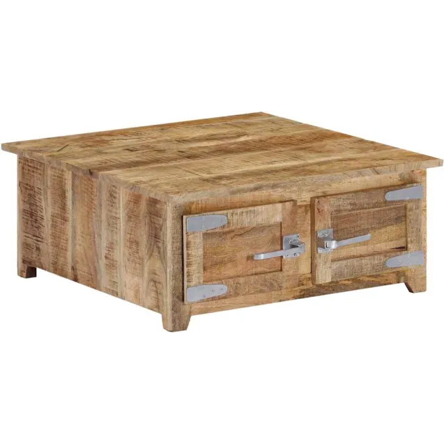 vidaXL Salontafel 70x70x30 cm massief mangohout bruin