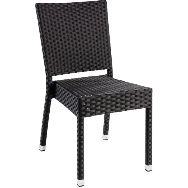 PULSIVA 4x PULSIVA Rotanstoel Smart zonder armleuning; 47x59x86 cm (BxDxH); zwart; 4 stuk / verpakking