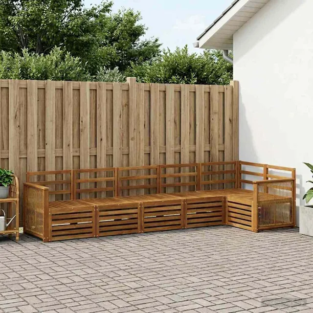 vidaXL Buiten bankenset 6 st 6-zits Naturel Massief Acaciahout