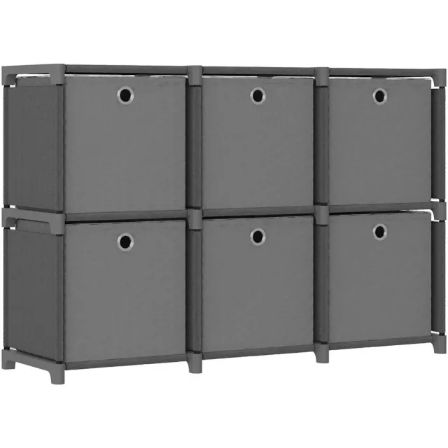 vidaXL Kast met 6 vakken met boxen 103x30x72,5 cm stof grijs