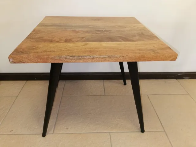 Boltze Salon tafel - Tafel - bijzet tafel - Metaal - Mango - Hoog 50cm - 55x55cm - Vierkant Bruin