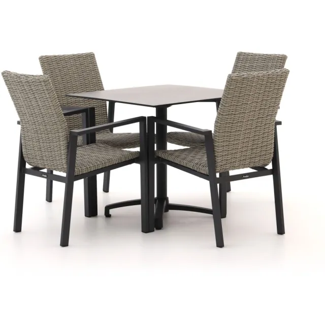 Manifesto Furniture Manifesto Villongo/Canzo 80cm dining tuinset 5-delig stapelbaar inklapbaar grijs, foto 2