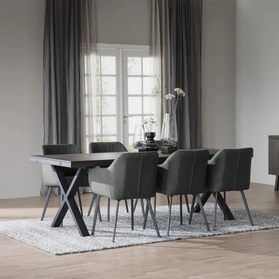 Rowico Home Brooklyn verlengbare eettafel donker eiken - 220 x 95 cm, foto 2