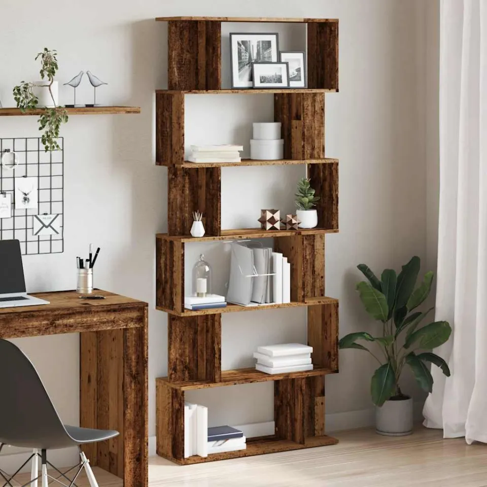 vidaXL Boekenkast 80x24x192 cm bewerkt hout oud houtkleurig bruin, foto 2