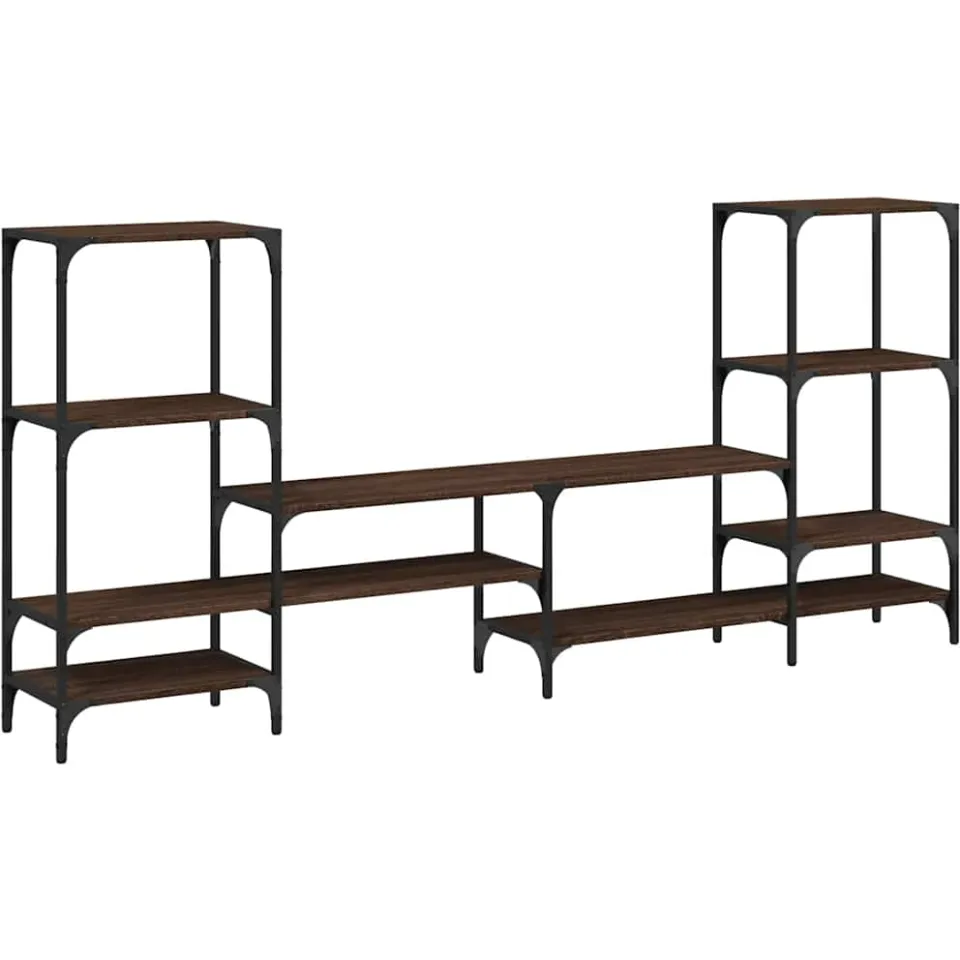 vidaXL Tv-meubel 206,5x28,5x95 cm bewerkt hout bruin eikenkleurig, foto 3