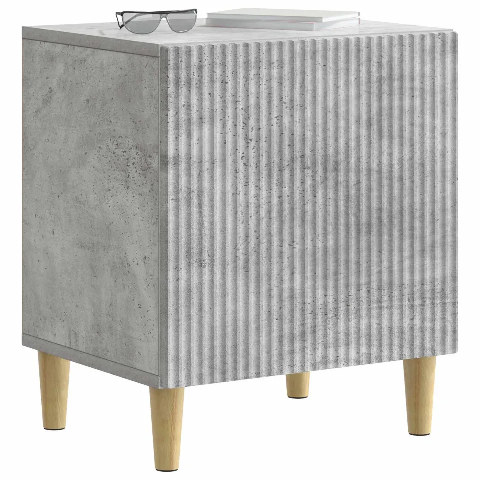 vidaXL Nachtkastje 2 st Betongrijs 43 x 34,5 x 50 cm Bewerkt hout
