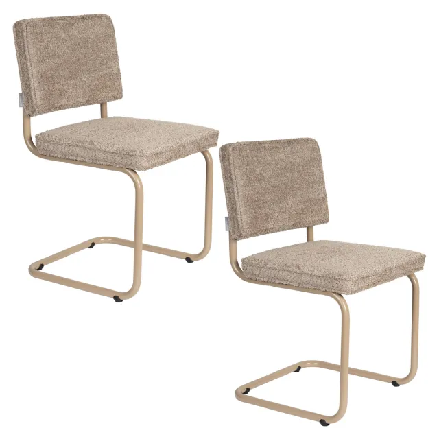 Zuiver Ridge Soft eetkamerstoel beige, foto 2