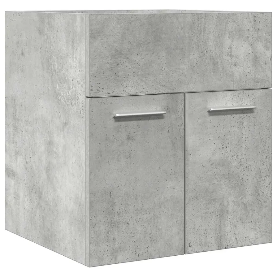 vidaXL Wastafelkast 41x38,5x46 cm bewerkt hout betongrijs grijs, foto 3