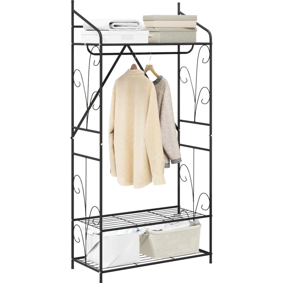 vidaXL Open Kledingkast 2 st Black 78 x 36 x 158 cm Steel Zwart