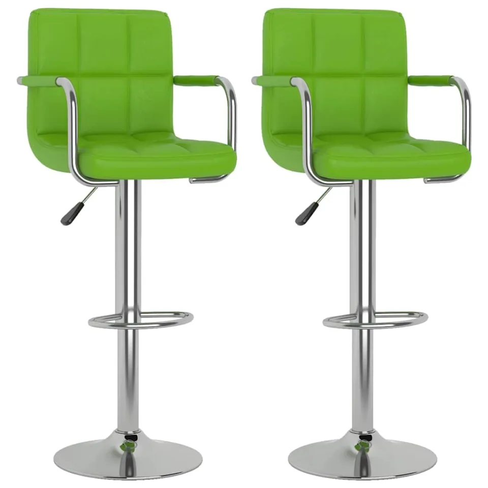 vidaXL Barkrukken 2 st kunstleer groen, foto 3